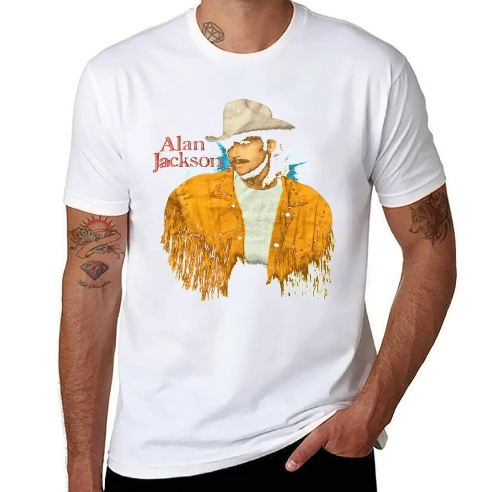 

Винтажная редкая черная мужская футболка Alan Jackson 1993, S-234XL, хлопковая футболка, мужские футболки с рисунком, футболка