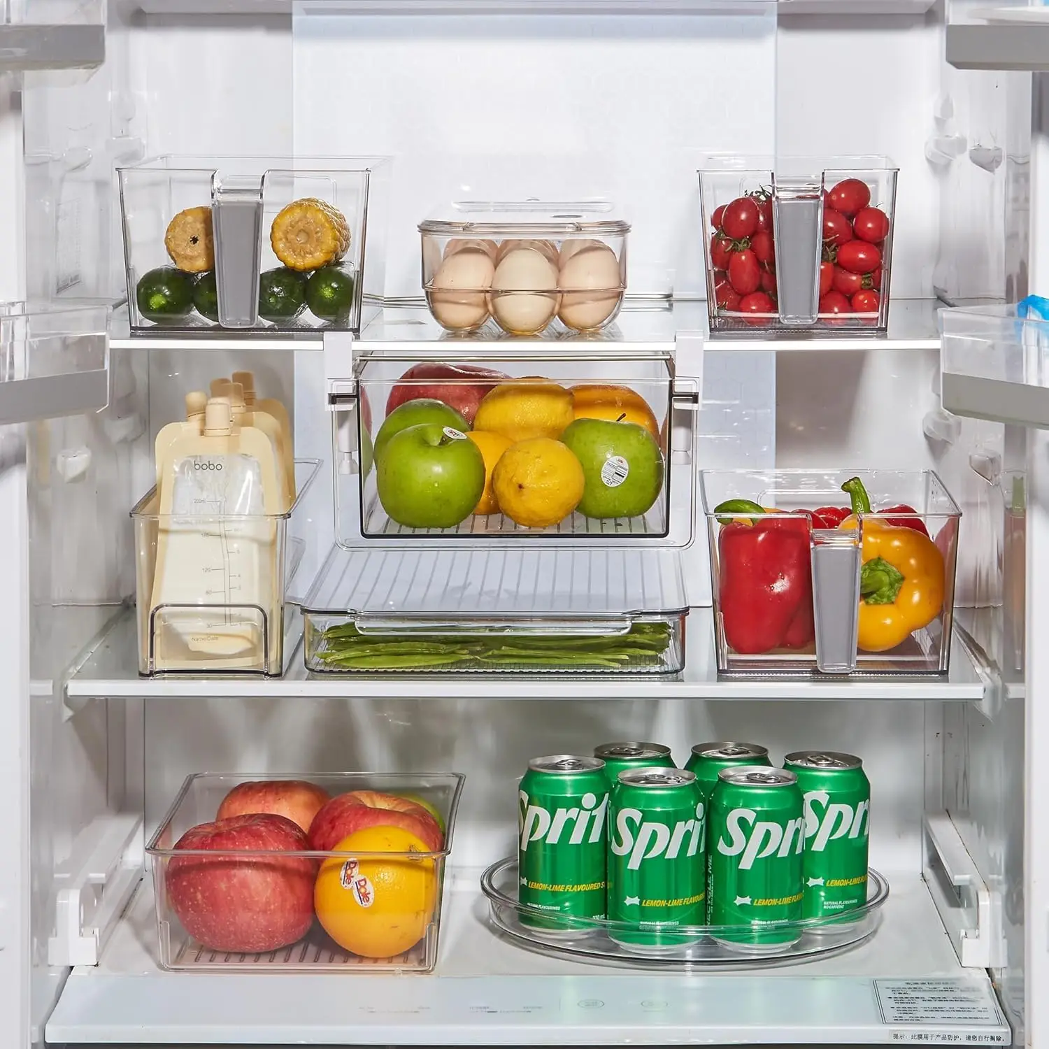 Turntable organizer used on a kitchen countertop with bottles