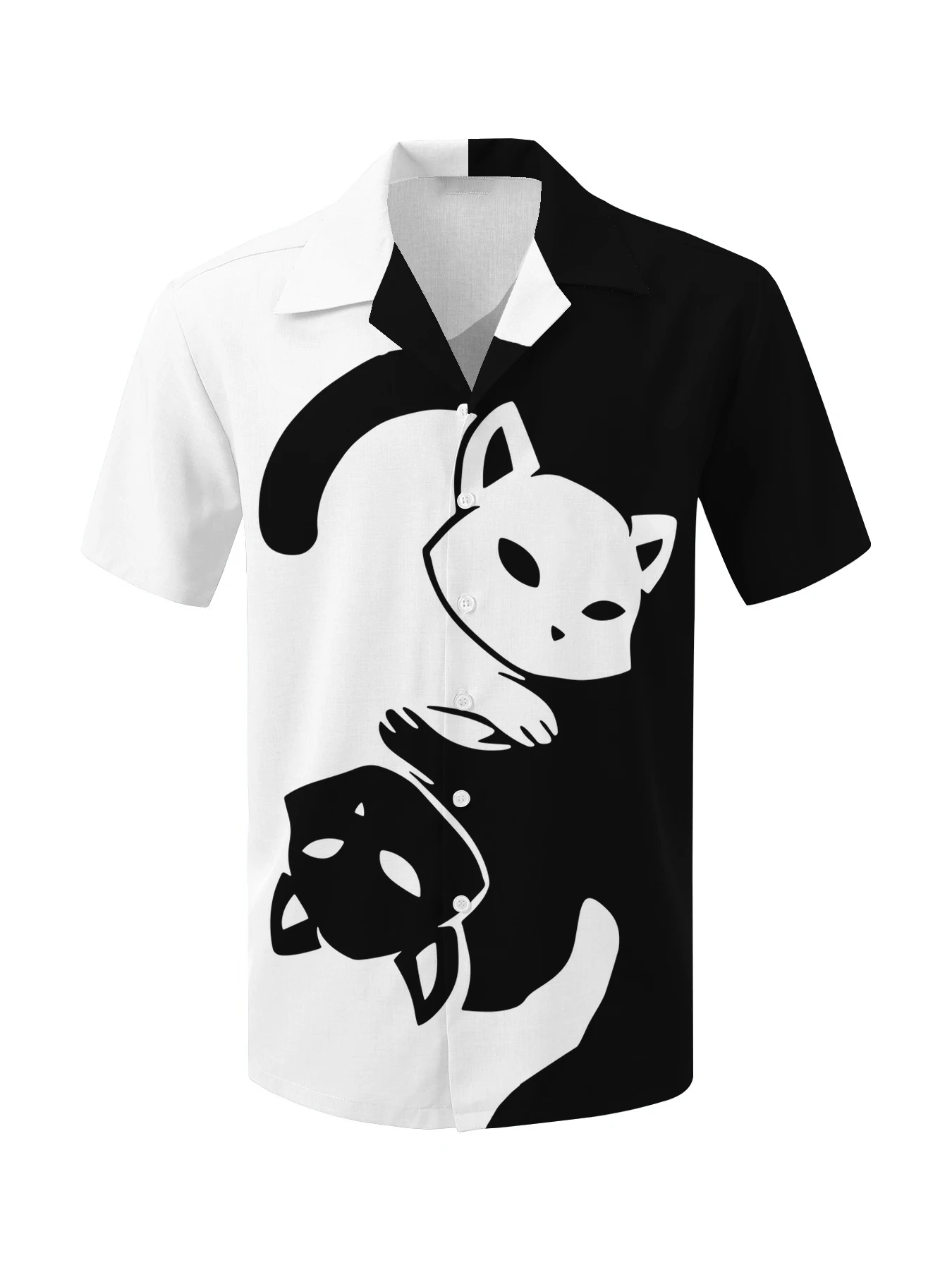 

Men's Shirt Cute Cat pattern 3D Print Men's Clothing 2024 Summer Casual Hawaii Beach Hawaiian Harajuku Fashion Holiday Shirt