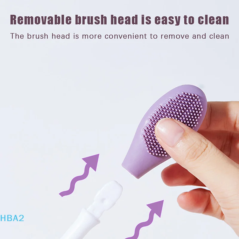 【H】Siliconen Dubbele Hoofd Gezichtsmasker Borstel Facial Exfoliëren Mee-eter Verwijderen Cleanser Brush Modder Film Spatel Gezichtsverzorging Tool