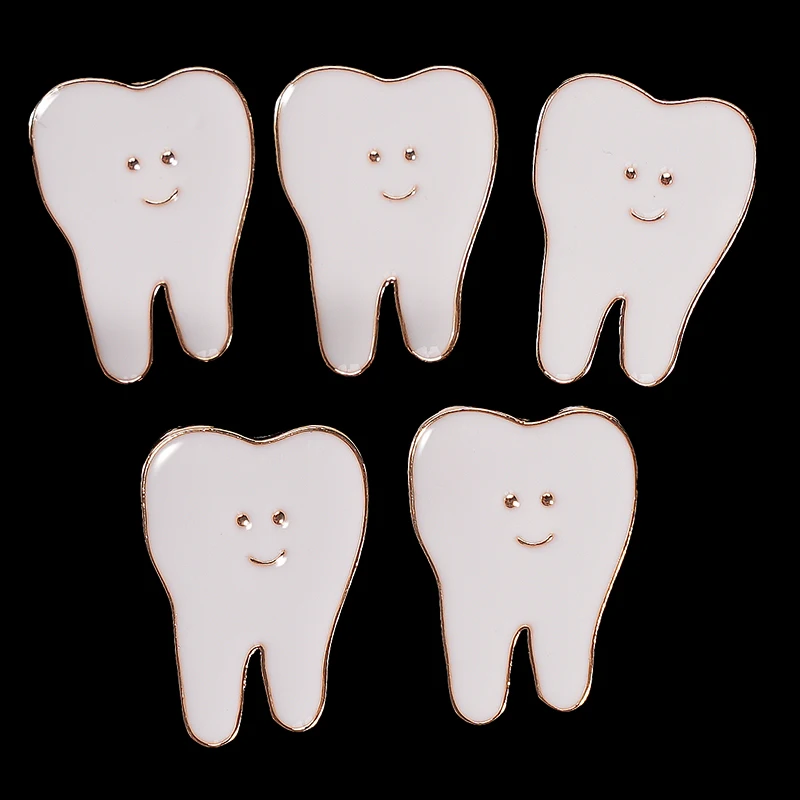 3pcs Dental Teeth Shape Gift Dentist Hygienist Pin Accessories Adornment Tooth Shape Brooch Decoration Molar Badge