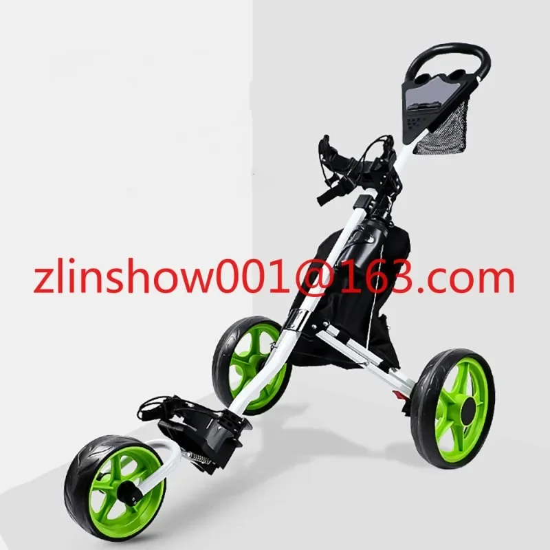 2024 Lightweight Golf trolley 3 wheels folding golf bag trolley custom portable moving golf push trolley push cart