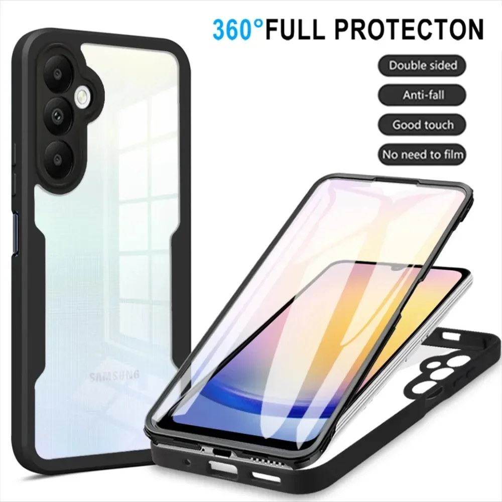 

360-градусный защитный чехол для экрана Samsung Galaxy A82 A73 A72 A71 A55 A54 A53 A51 A35 A34 A33 A25 M53 M33 Cover