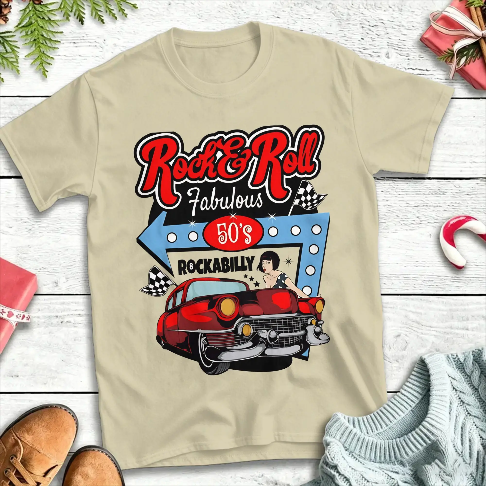 1950s Sock Hop Swing 100% Cotton T Shirts  Trendy Cool Tshirt for Man Summer Y2K Classic Loose Short Sleeve Clothes