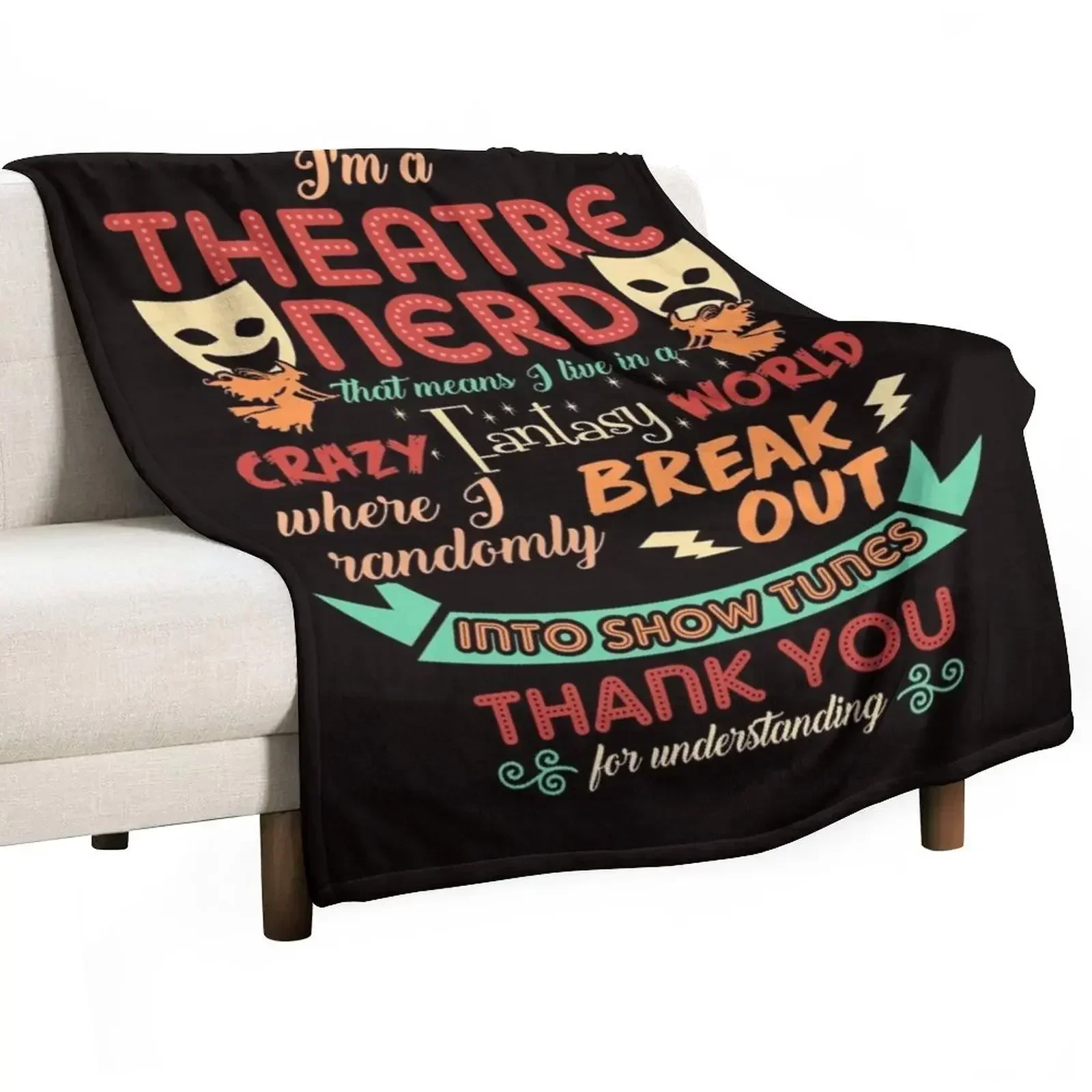 

Theatre Nerd Funny Definition Throw Blanket funny gift Luxury Blankets