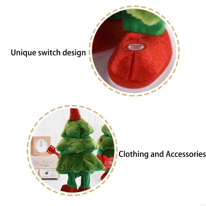 Musical Auto Dancing Santa Tree Plush Decoration Intelligent Holiday Decoration