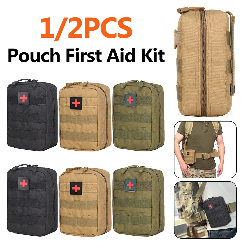 1/2PCS Outdoor Camping Emergency First Aid Multi-purpose Waist Bag Hunting Gear Gadget Molle SOS Pack Scratch-resistant Pouch