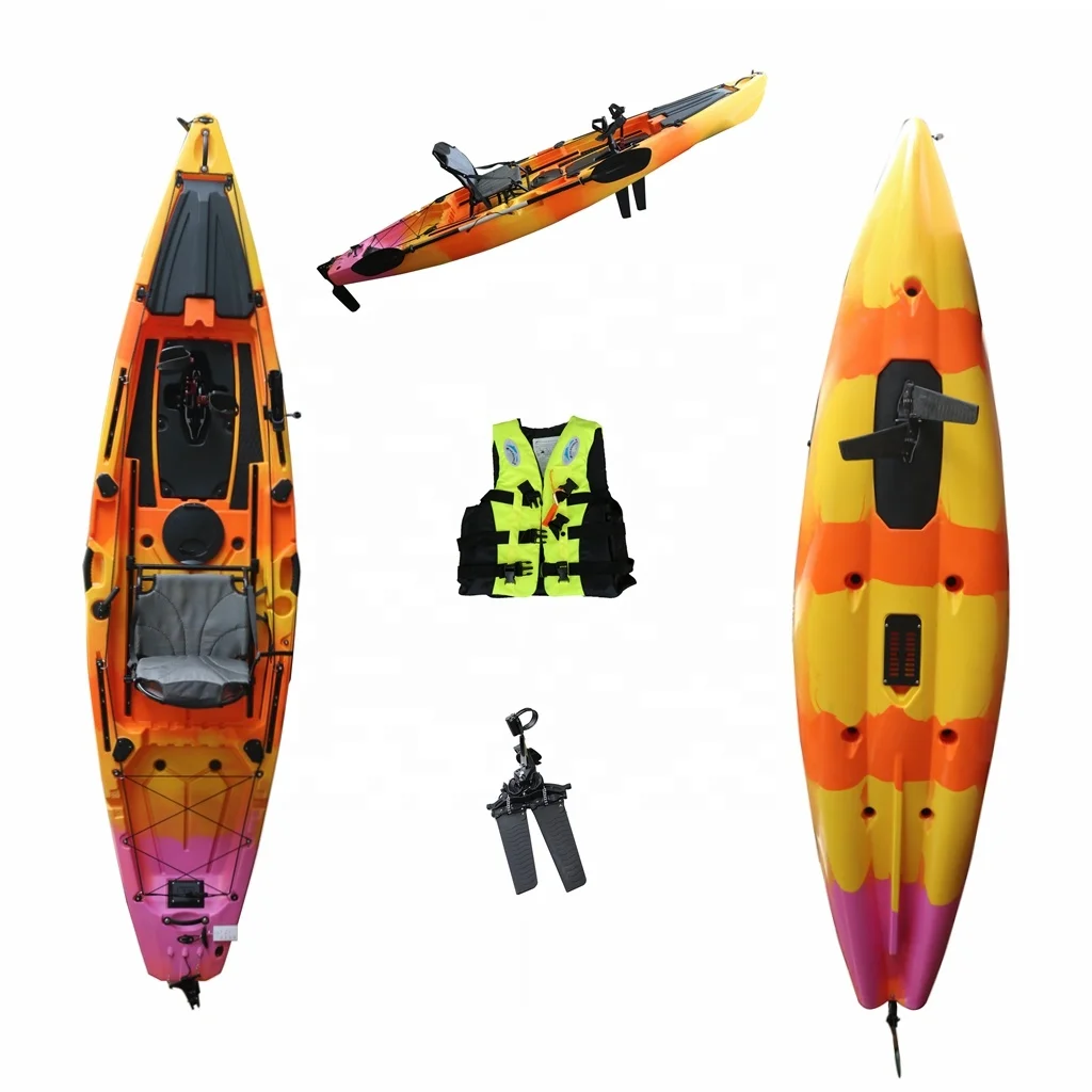 

Vicking 12ft Single-Person Two-Pedal Fishing Kayak Popular Factory Direct HDPE Hull Design Inflatable Kayak for River Use