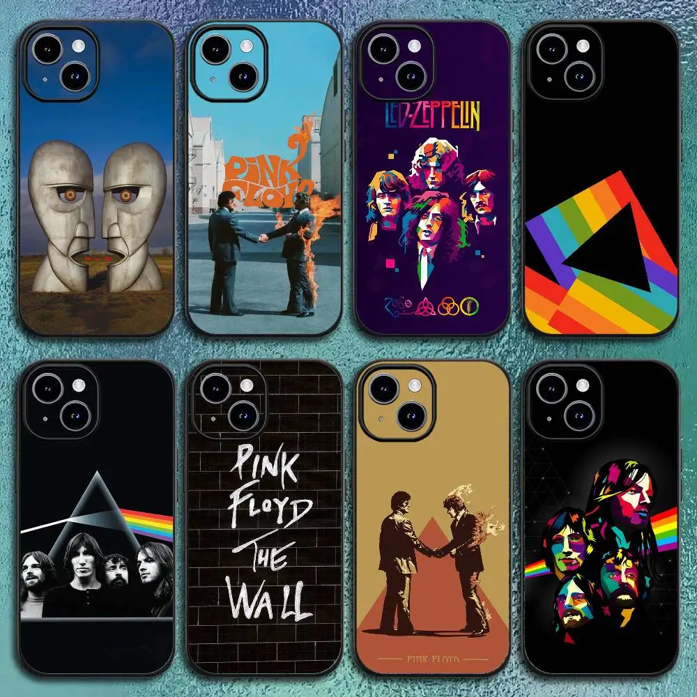 Pink The Wall Floyd Handyhülle für iPhone 17 12 13 14 15 16 Pro Max Plus Klassische schwarze Softshell