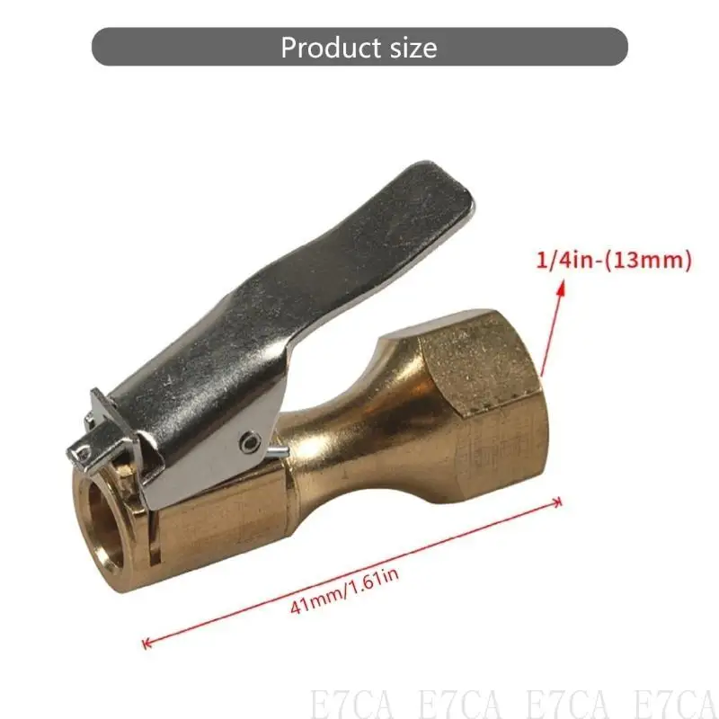 E7CA -Reifenluft -Chuck mit Clipadapter Messing -Verriegelungs -Reifen -Inflator -Düsenadapter