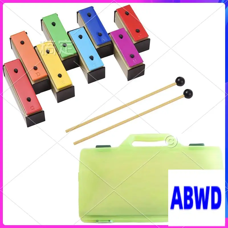 

WD-1Set Ксилофон с 8 нотами, красочный глокеншпиль, съемный металлический цвет радуги с пластиковыми молотками, зеленый корпус