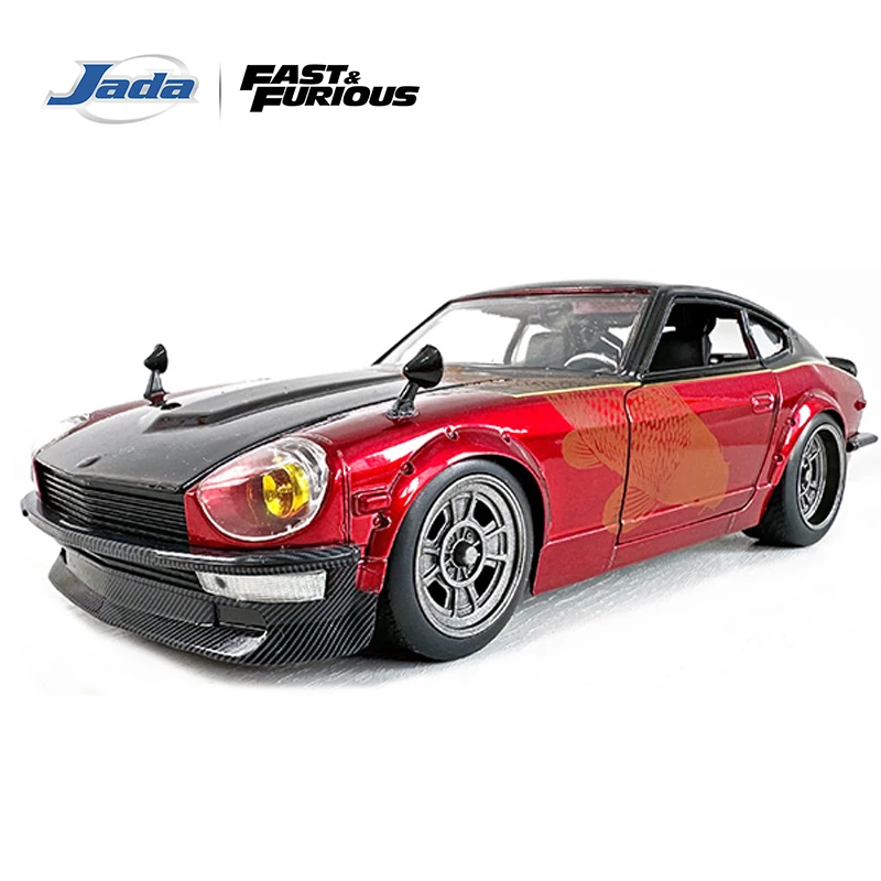 JADA 1:24 분노의 질주 1972 다츠운 240Z 다이캐스트 모델 - 광택 레드와 블랙 악센트 JD34916