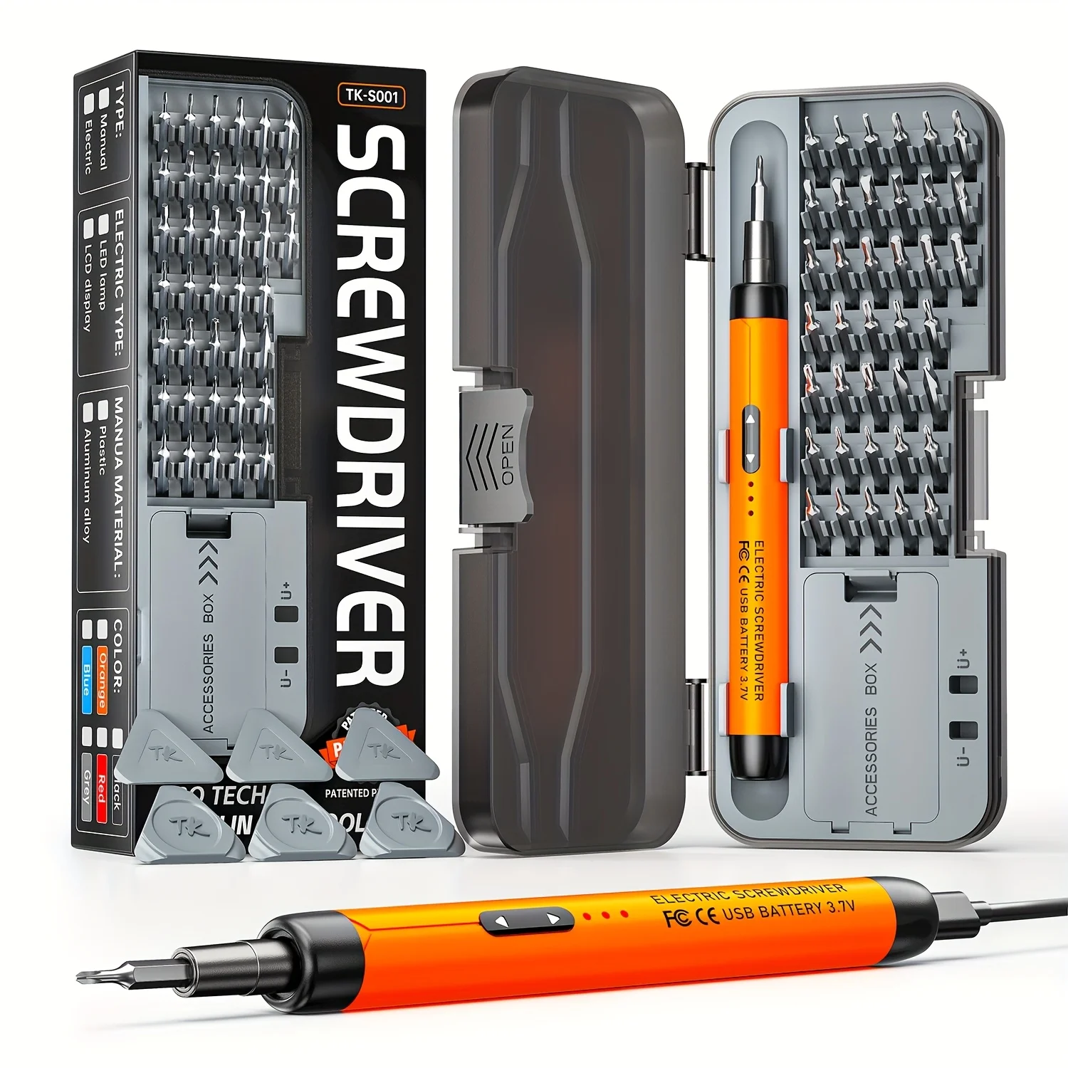 Conjunto de Chaves de Fenda Elétricas de Precisão Recarregáveis por USB com Múltiplas Pontas, Kit de Ferramentas Portátil para Reparos em Eletrônicos Domésticos DIY