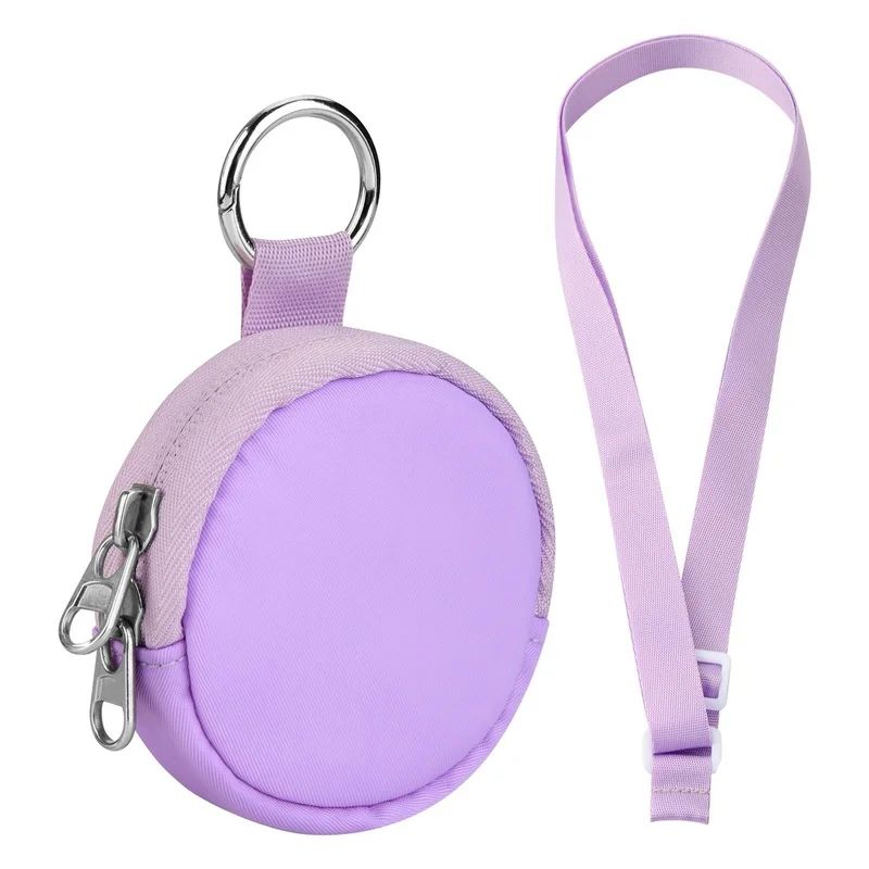 Y43A Carrying Case for Pokemon Go Plus/Go Plus+, Portable Protective Storage Pouch with Key Ring & Neck Strap Purple
