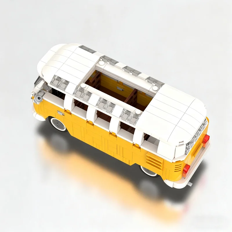 561 stücke MOC Volkswagen Transporter Samba Stadt Modell Bausteine Architektur Weihnachten Geschenke DIY Spielzeug Idee Bildung Ziegel
