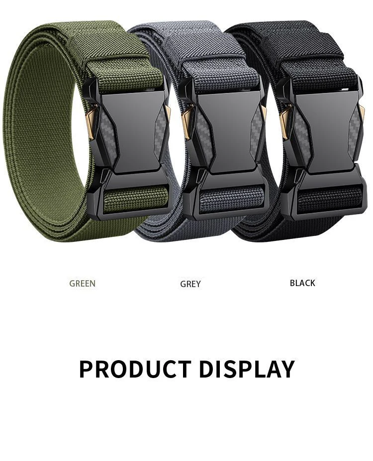 Neuer Automatik-Schnallengürtel aus Canvas, taktischer Gürtel mit Schnellverschluss, Arbeitskleidung, Freizeit, Outdoor, Militär, Trainingshose, schwarzer Gürtel für Herren – Detail 11