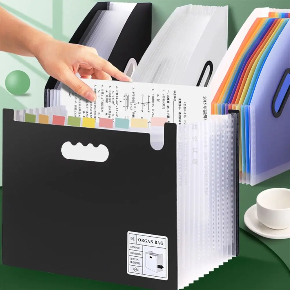 New Stand-up File Storage Box Retractable Accordion Bag Portable Test Paper Storage Folder Multi-layer Finishing Artifact