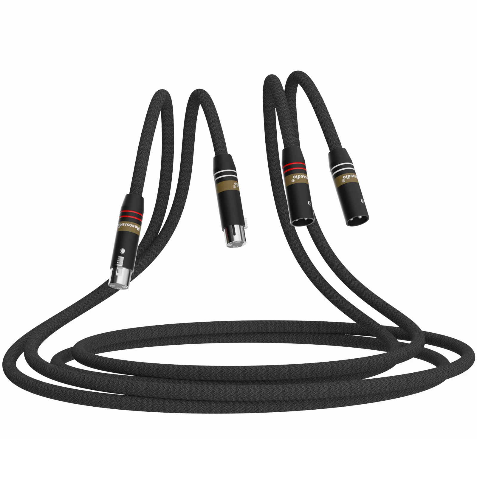 Monosaudio 17AWG Audiophiles XLR Symmetrisches Audiokabel OFC Kupfer Versilbert 2XLR Buchse Signalkabel für Mikrofon – Detail 7