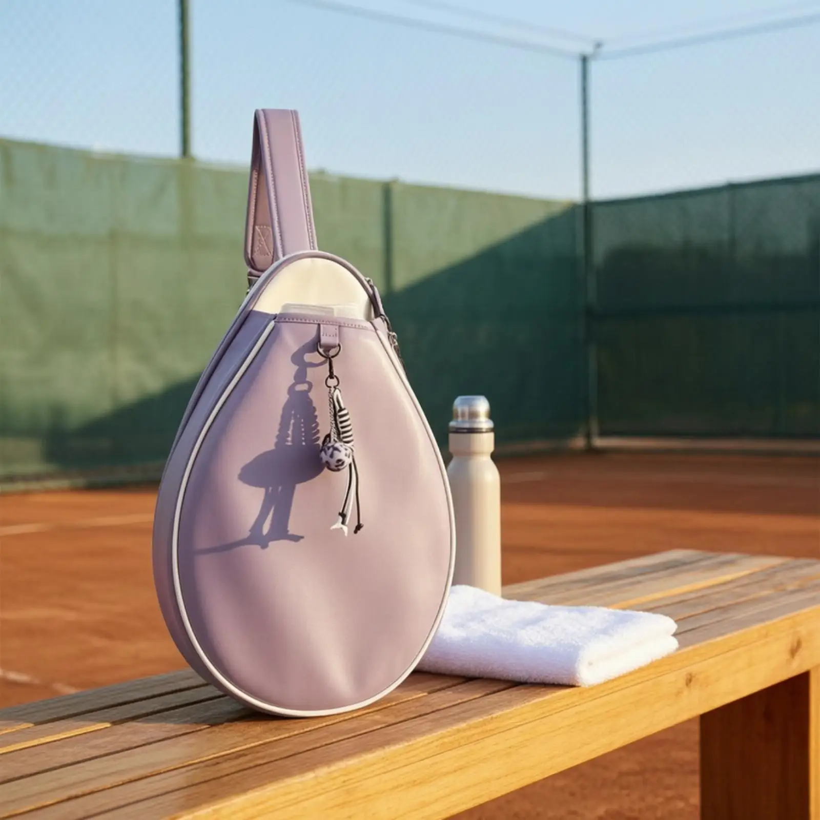 Stylish Lavender Racket Sports Bag with Shoulder Strap for Tennis Pickleball Gear Holder for Match Days Stylish Lavender Racket Sports Bag with Shoulder Strap for Tennis Pickleball Gear Holder for Match Days