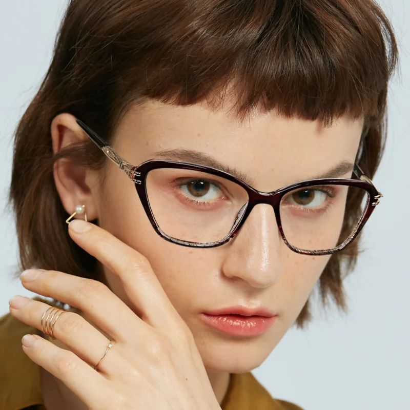 

GENEVIEVE новые модные женские очки с индивидуальным дизайном бабочки и защитой от синего света, настраиваемые фотохромные очки по рецепту LS237