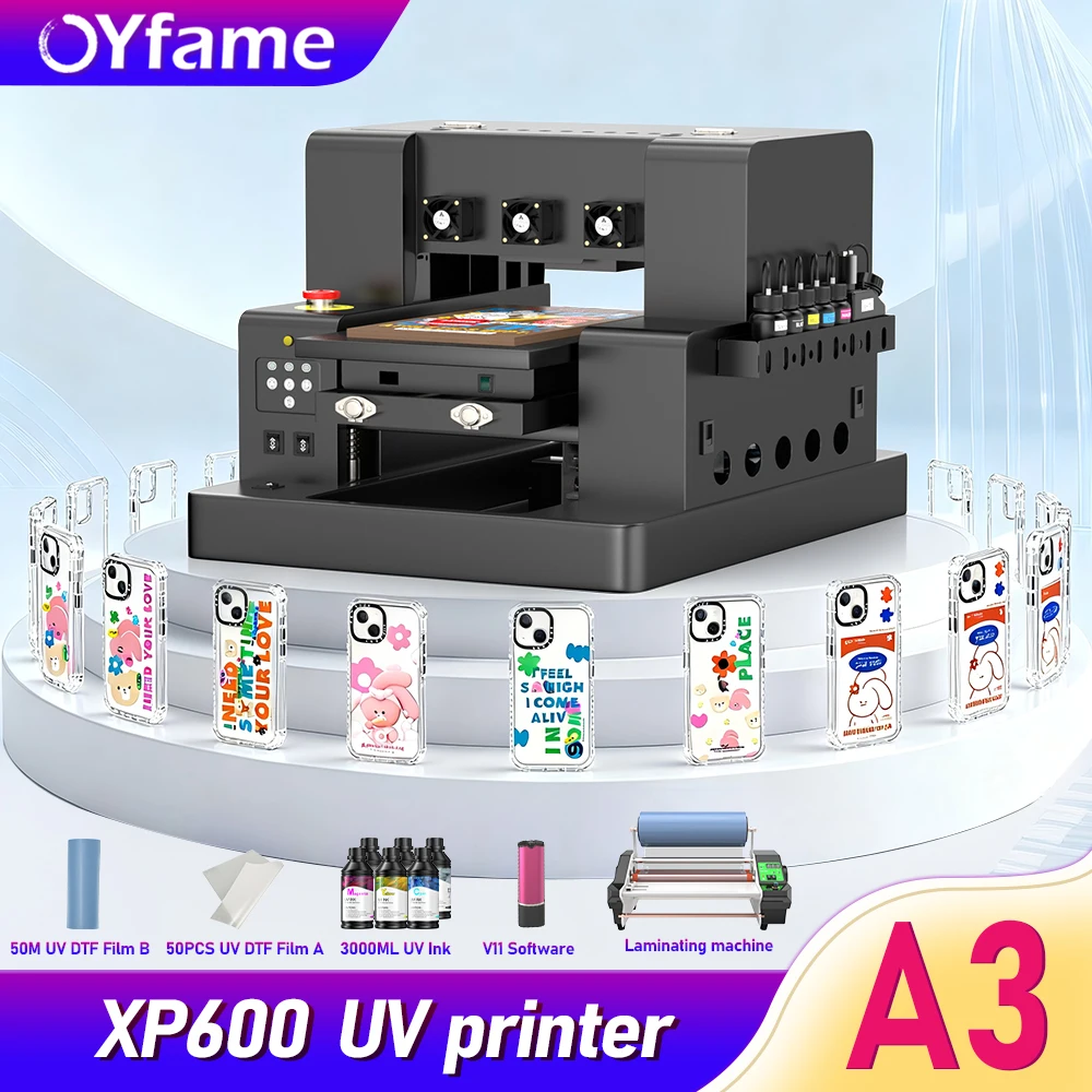 

OYfame A3 impresora dtf XP600 UV DTF Sticker Printer Directly To Film Phone Case A3 UV DTF Printing Machine Print and Laminator