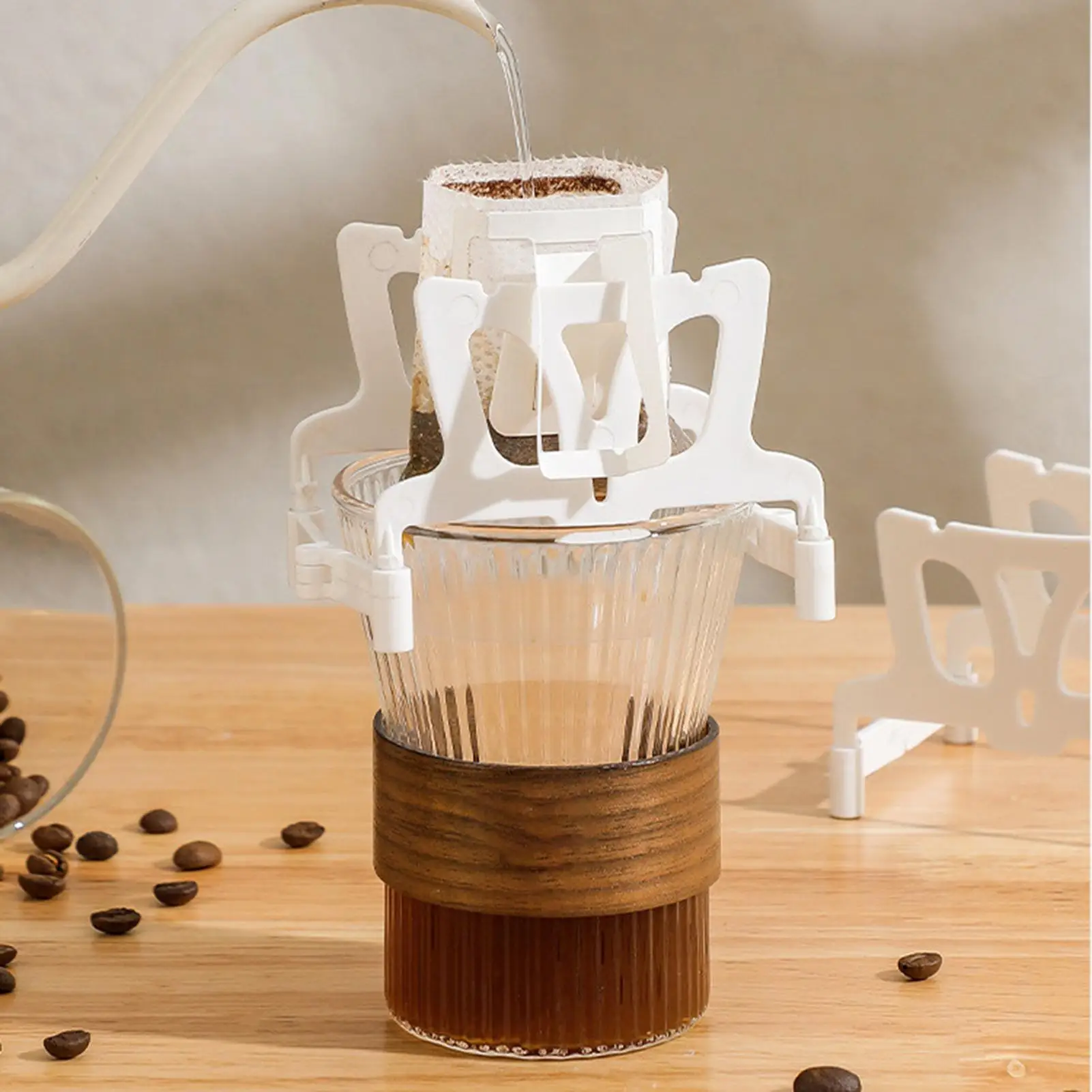 Foldable Pour Over Coffee Filter Rack, Portable Lightweight Hanging Ear Holder Support Shelf For Outdoor Manual Coffee Brewing view 2