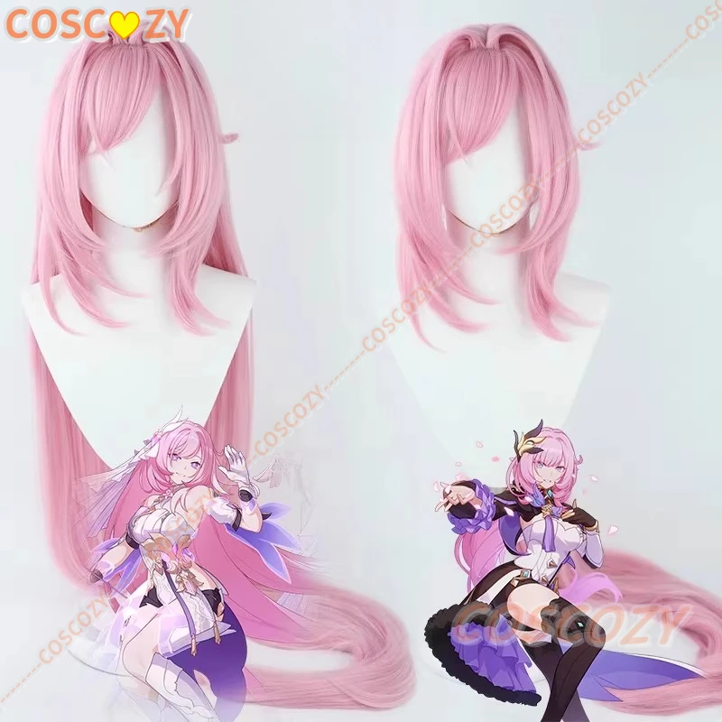 

Anime Honkai Impact 3 Elysia Cosplay Wig 120cm Long Pink Heat Resistant Synthetic Hair Wigs + Wig Cap