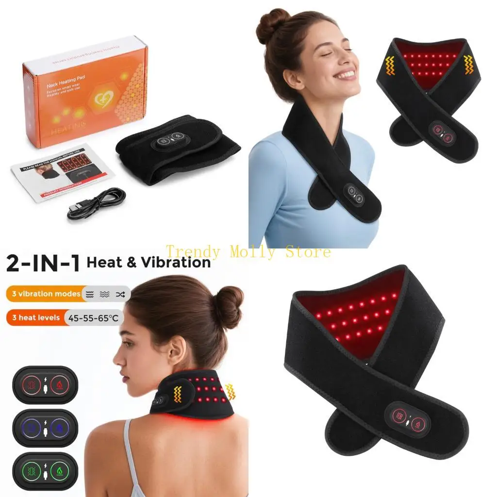 

N5KB Инфракрасное нагревательное обертывание для шеи, электрическая грелка для шеи с 3 температурными режимами для плеч, рук,