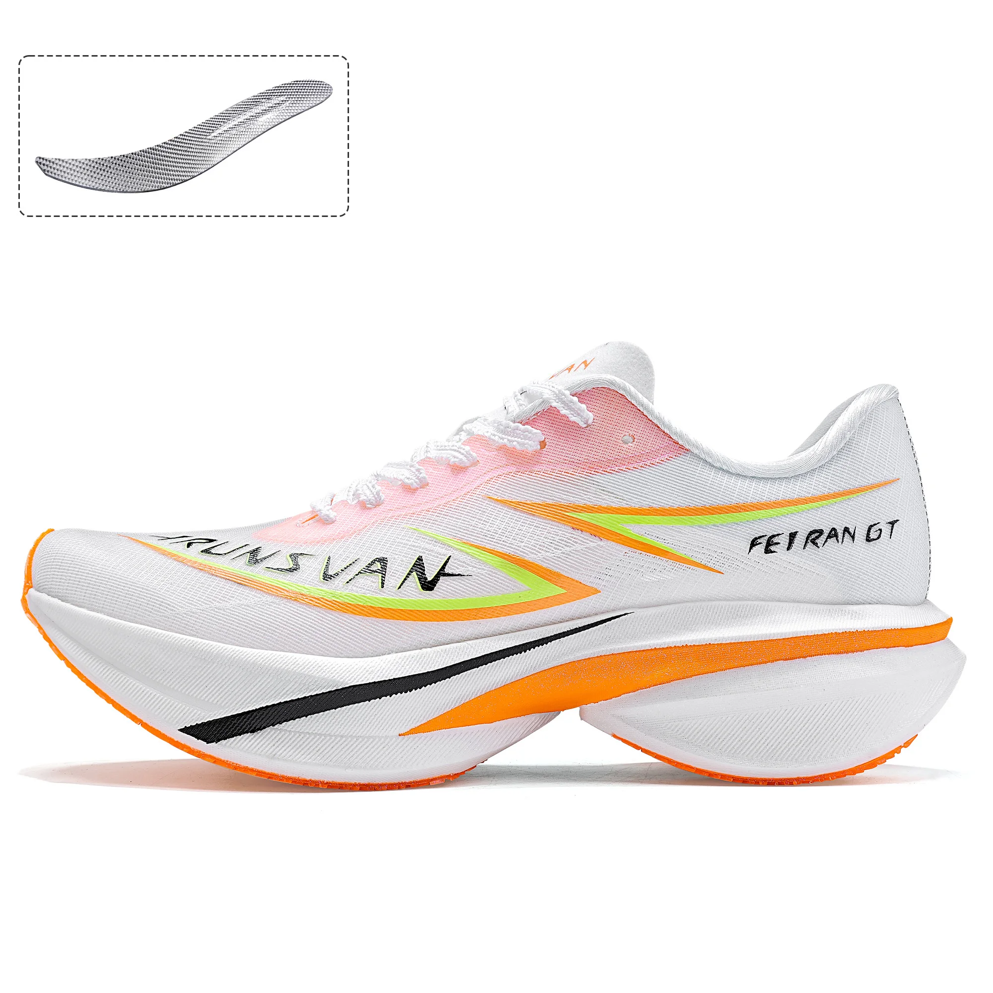 IRUNSVAN Full Palm Innovative Carbon Plate Board Double Knitting Breathable Dual Density Light Weight Fashion Sport Running Shoe