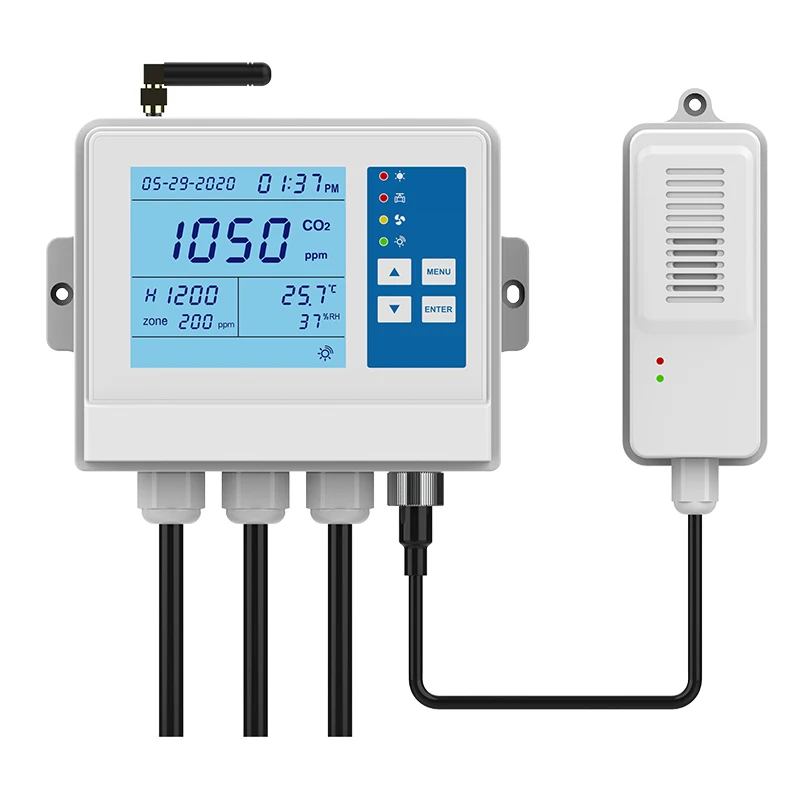 CO2 Controller Carbon Dioxide Controller CO2 Meter NDIR CO2 Sensor for Green House, Grow Rooms