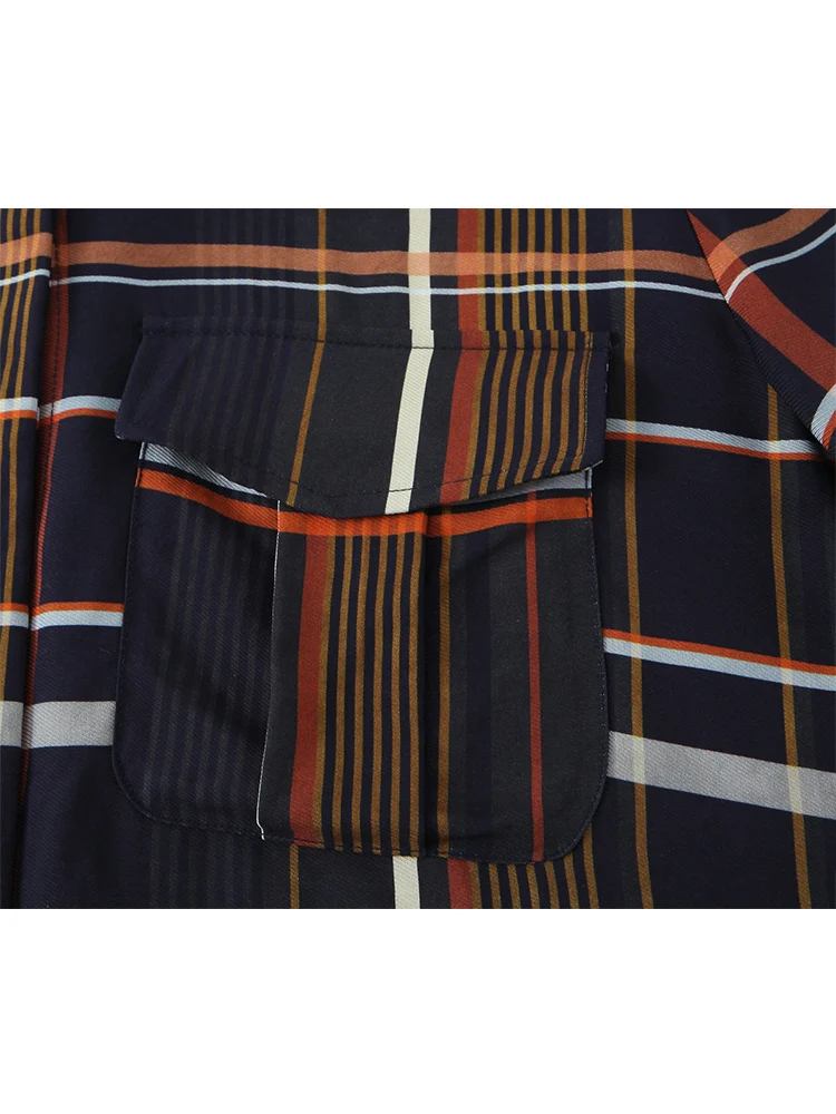 Camicia scozzese casual da donna Pantalone completo Camicia monopetto a maniche lunghe moda Pantaloni a gamba larga a vita alta 2025 New Lady Outfit