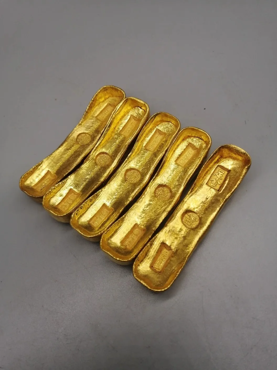 Gold fortune, longevity, wealth, gold ingot, gold ingot, gold bars, coins and antique collection