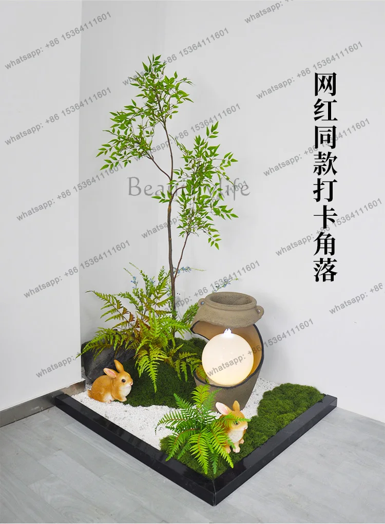 simulation green plant landscaping combination entrance corner decoration circulation water feature flowing water ornament