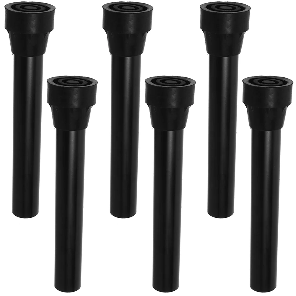 

6 Pcs Universal Trampoline Leg Foot Pads Replacement Tubes Accessories Rubber Cap Black