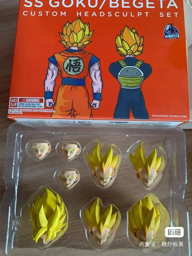 Em estoque demoníaco ajuste dragon ball terno goku vegeta super cabeça de corrida conjunto escultura amarelo acessórios para o cabelo pacote brinquedos