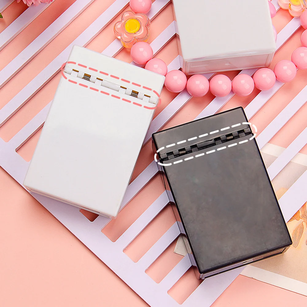 Black White Flip Lid Desktop Storage Box Mini Idol Photo Card Orangizer 3 Inch Game Star Card Photo Storage Box Cigarette Case