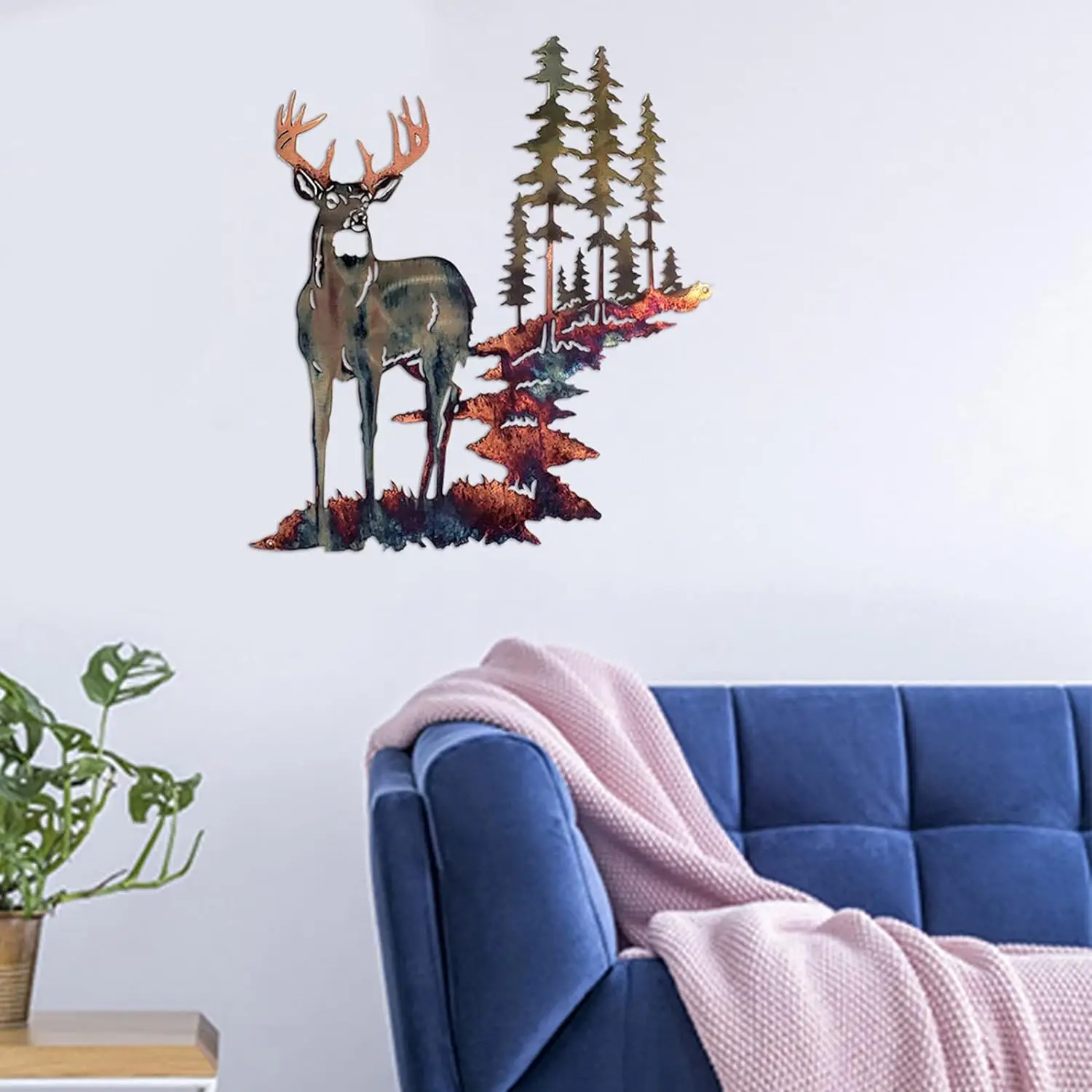 

Unique 1pc Metal Iron Art White-Tail Deer – Europe and US Style Home Wall Decor. A Distinctive Hanging Object