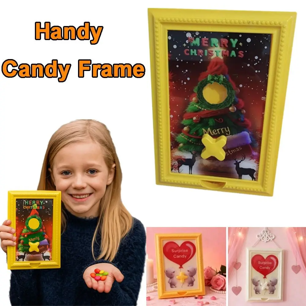 Vintage Christmas Tree Pattern Candy Box Dispenser Desktop Ornaments Plastic Handy Candy Frame Storage Decors