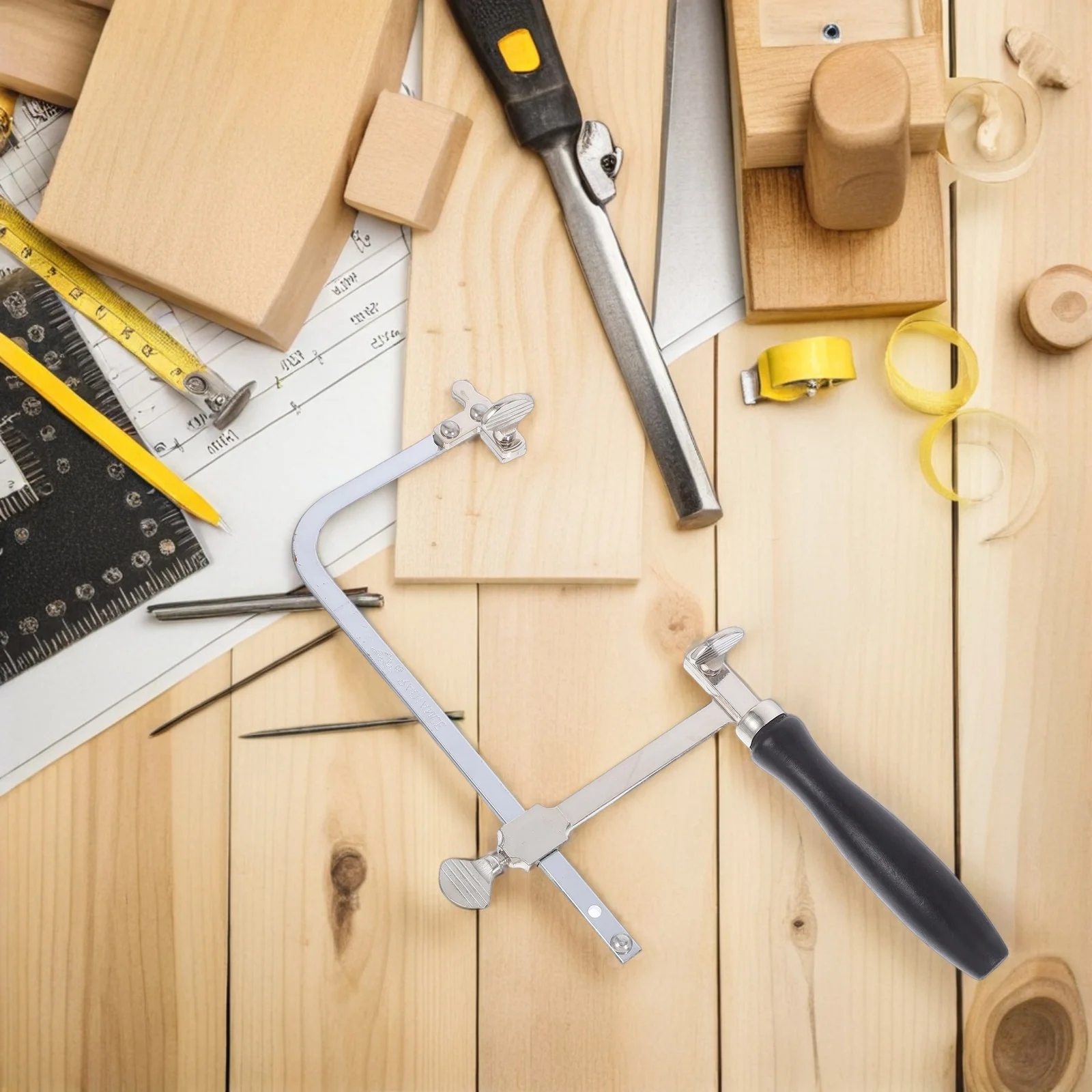 

Adjustable U-Shaped Hacksaw Frame Handheld Ergonomic Handle Precision Metal Cutting Woodworking Heavy-Duty Saw Bow