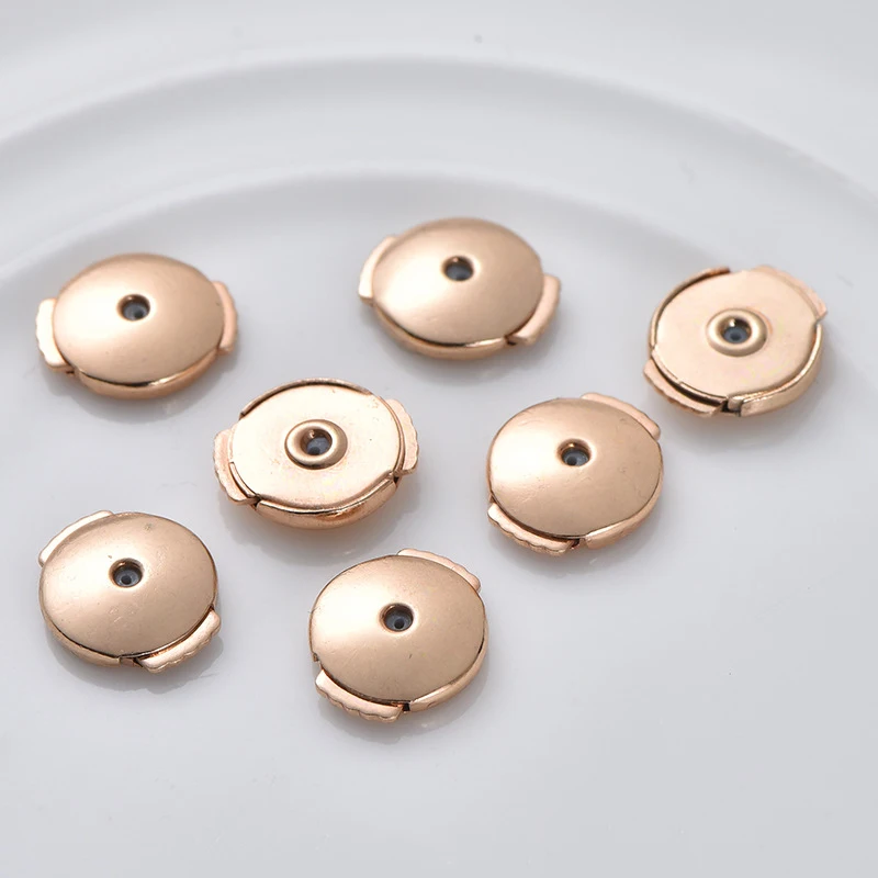 4/8 Stück 18K vergoldete runde Ohrringverschlüsse für DIY-Ohrstecker, Stopper, Schmuckzubehör, Komponenten – Detail 6
