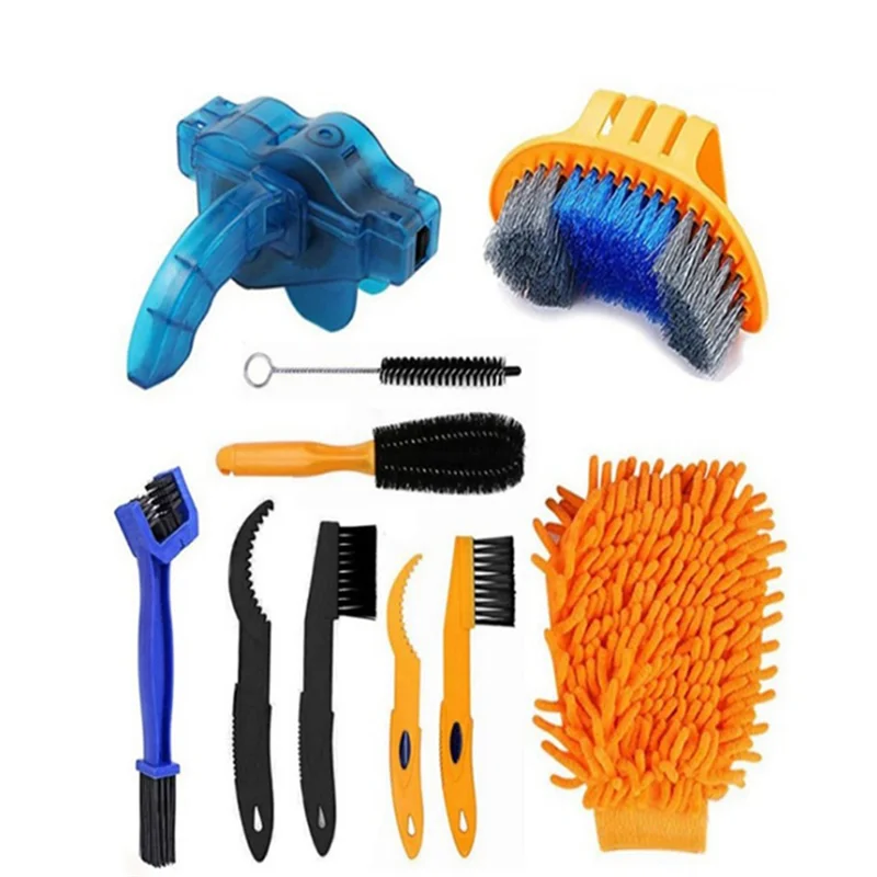 

Bike Cleaning Kit Bicycle Chain Cleaner Scrubber Brushes Mountain Bike Wash Tool Set Bicycle Repair Tools Accessories