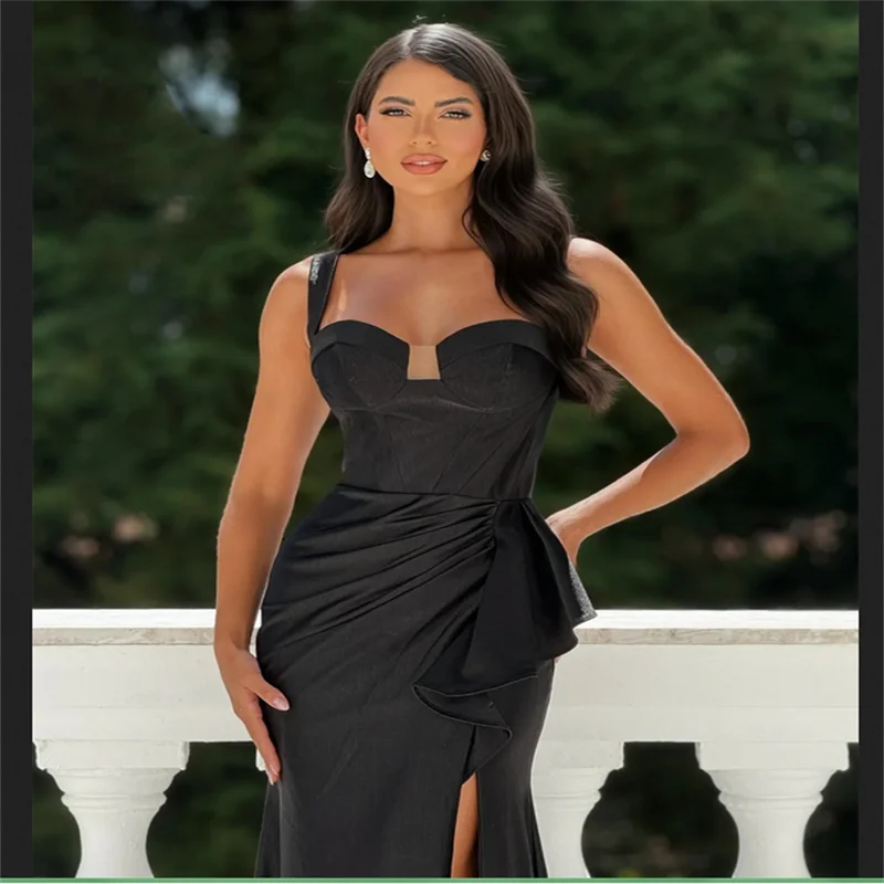 Vestido de baile feminino de cetim 2025 فساتmaveraVestidos de noite de luxo 2025 Mulher Sereia Querida Vestidos de festa de casamento