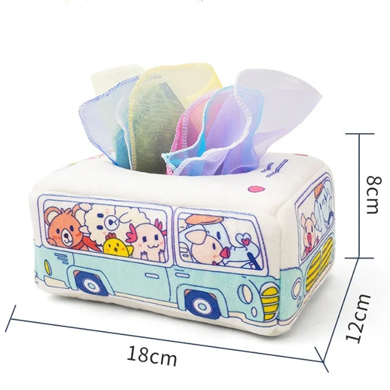 Baby Montessori Toys Infant Pull Along Magic Tissue Box Educational Enlightenment Toddler Development Soft Sensory Toy Game Gift