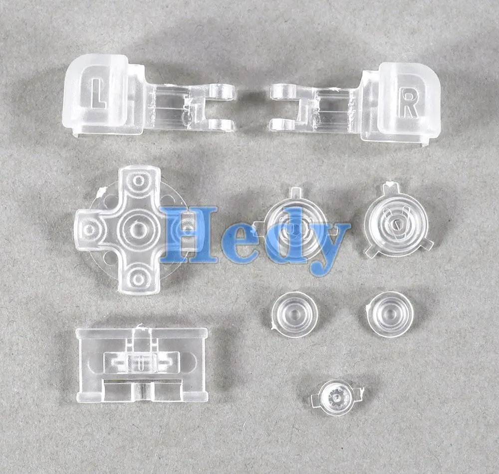 Set di chiavi per pulsanti di ricambio 2Set per GameBoy Advance SP GBA SP Set completo R L A B pulsanti d-pad tinta unita traslucido trasparente