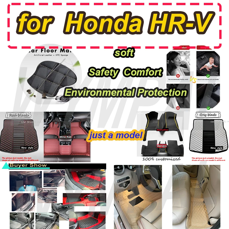 

LUXURY Car Floor Mat For Honda HR-V e:HEV e:NS1 e:NP1 e:Ny1 RV5 RV6 HRV Vezel 2022 2023 2024 Electric Version