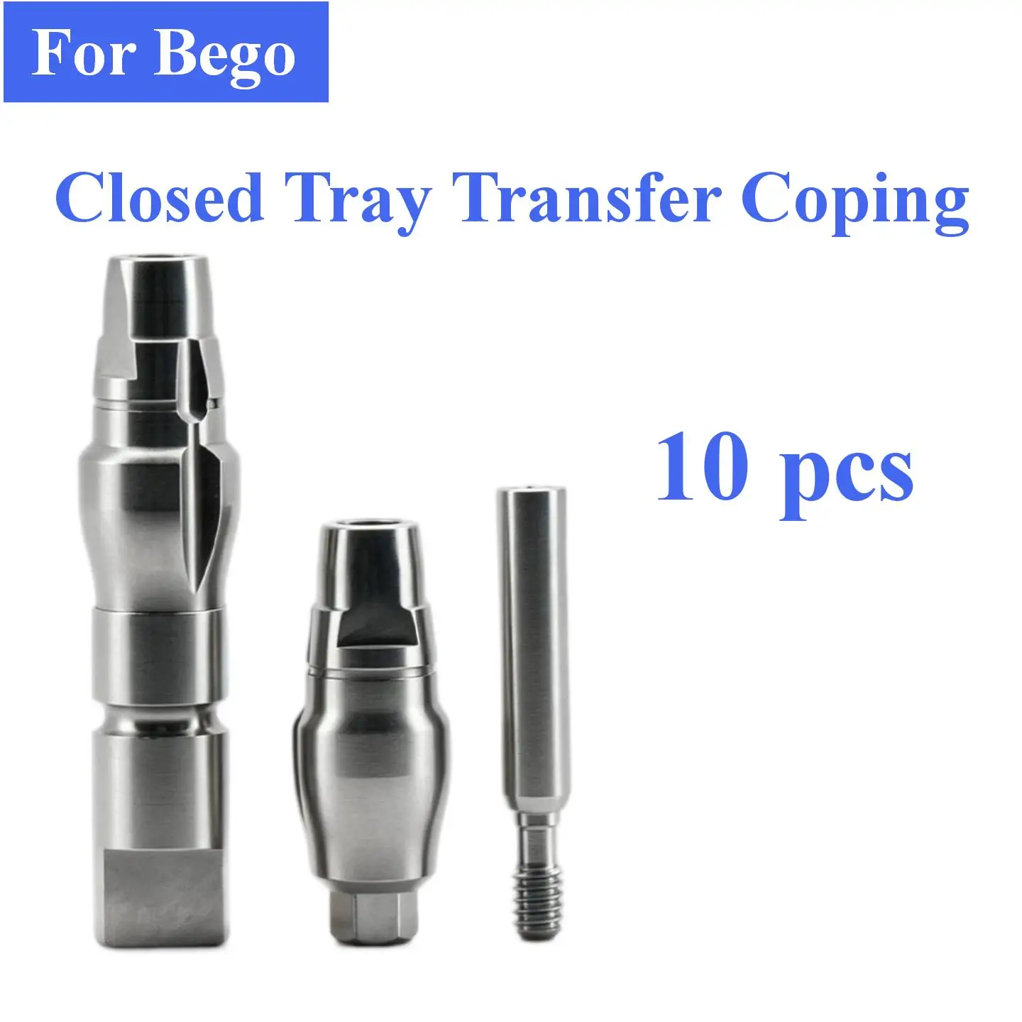 10Pcs Dental Impression Closed Tray Transfer Coping Fits Bego Fixtures Titanium Hex Post With Fixing Screws Restoration Supplies