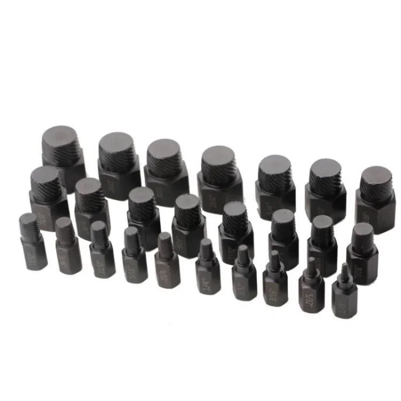 25Pcs Screw Extractor Set Hex Head Multi Spline Easy Out Bolt Broken remover