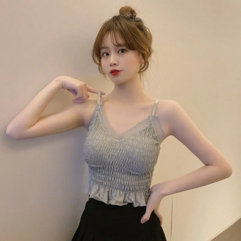 Lace Camisole Vest Breathable French Camisole Women'S Camisole Comfortable For Sleep Yoga Commuting