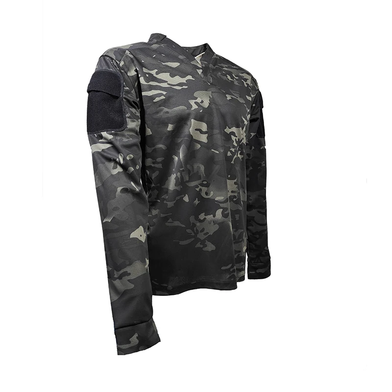 Tactical CAG T-Shirt Outdoor Solid Color Arm Pocket Quick drying T-shirt Long Sleeves