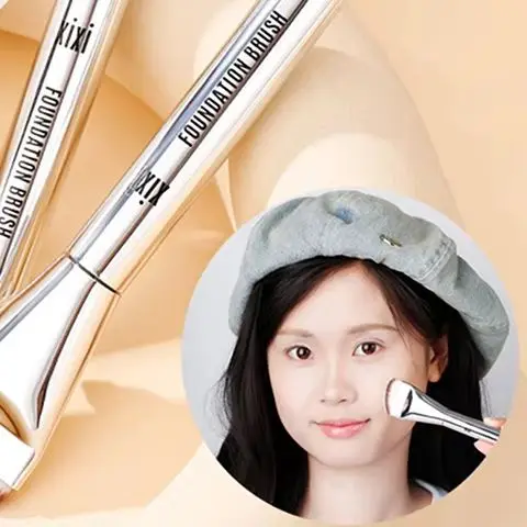 แปรงคอนทัวร์แบบแบน แปรงรองพื้นบางพิเศษ แปรงคอนทัวร์หน้าน้ําหนักเบาและบาง แปรงแต่งหน้าครีมรองพื้นผสม